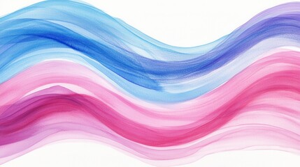 Wall Mural - dynamic waves in soft colors on white background