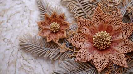 Wall Mural - intricate thanksgiving decorative patterns in warm tones