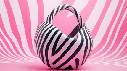 Wall Mural - trendy handbag with dynamic patterns and bright colors