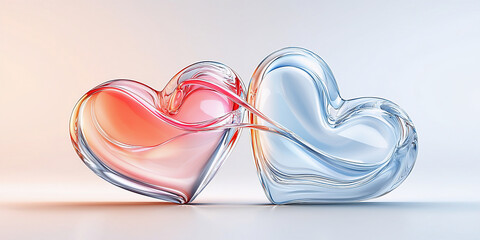Wall Mural - Festive background with hearts on a light background. Valentine day concept for design