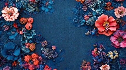 Wall Mural - vibrant floral tapestry with intricate patterns