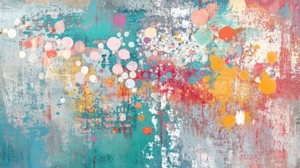 Wall Mural - vibrant organic brush patterns on colorful mural