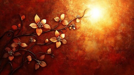 Wall Mural - vibrant tapestry with intricate floral patterns