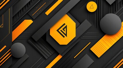Wall Mural - bold creative graphics on dark background