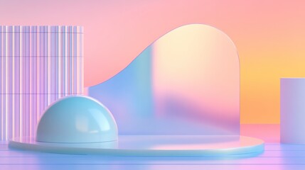 Wall Mural - ethereal abstract forms in fantasy lightscape