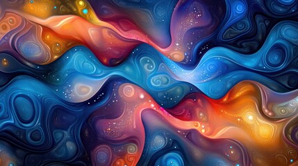 Wall Mural - ethereal abstract journey through light and color