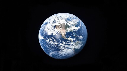 Wall Mural - a satellite orbiting earth, capturing a view of the planets oceans, continents, and clouds from spac