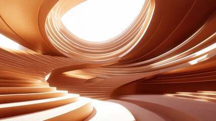 Wall Mural - minimalist spiral shapes in ambient light