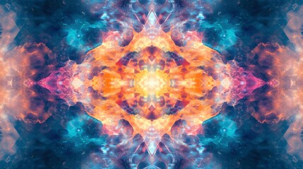 Wall Mural - radiating patterns of bright colors and light
