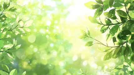 Wall Mural - soft green organic background with blurred light effects