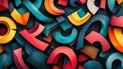 Wall Mural - vibrant abstract background with colorful shapes
