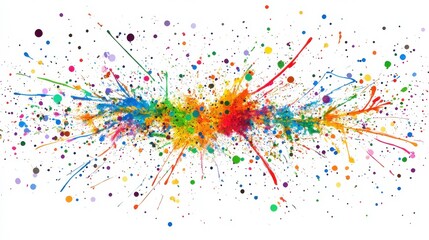 Wall Mural - vibrant brush strokes creating colorful explosion