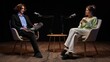 © kinomaster - Engaging Conversation Between Influencers in a Cozy Recording Studio Setting
