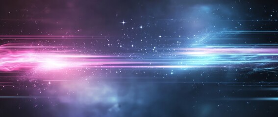 Wall Mural - dynamic neon light streaks create an immersive abstract background with vibrant colors and glowing l