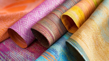 Wall Mural - vibrant textile patterns in cozy arrangement