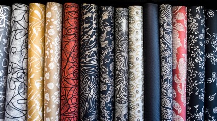 Wall Mural - vibrant traditional textile patterns on soft textured background