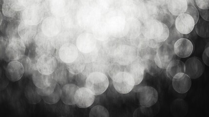 Wall Mural - Abstract grayscale bokeh lights background