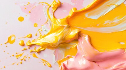 Wall Mural - colorful paint splatters on neutral background
