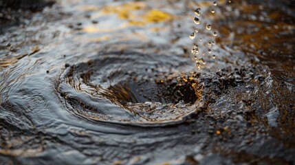 Wall Mural - colorful swirls of oil spill in macro detail