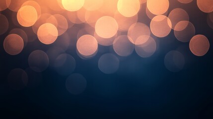 Wall Mural - Golden bokeh lights on dark background