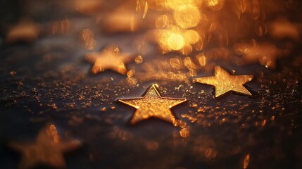 Wall Mural - shiny stars reflecting in soft ambient light