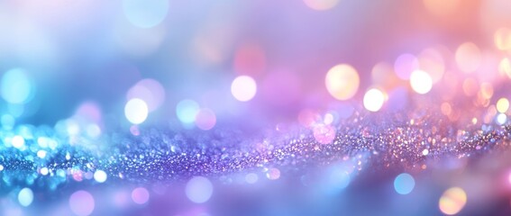 Wall Mural - dreamlike holographic background with pastel colors and glowing bokeh lights create a serene atmosph