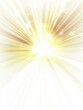 © Johannes - dazzling sunburst effect on white background intense yellowwhite center fading to soft golden edges lens flare streaks radiating outward ethereal and dramatic lighting