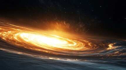 Wall Mural - a vibrant galaxy spirals with brilliant light radiating from its core, set against the deep black ex