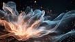 © Babb - An artistic display of swirling colors and luminous particles creates a mesmerizing effect against a black backdrop. The vibrant shapes evoke a sense of motion and depth