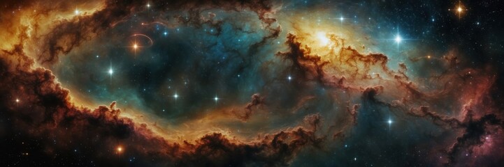 Wall Mural - cosmic nebula stars. galaxy of deep space and galactic visuals with stellar clouds