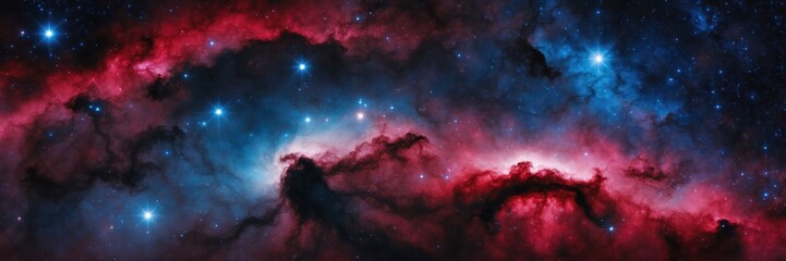 Wall Mural - crimson nebula galaxy, stars space. cosmic cloud formation in deep space and shining stars