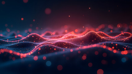 Digital background perfect for data processes, neural networks, artificial intelligence sound and graphic presentations
