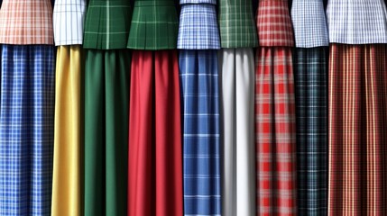 Wall Mural - detailed fabric textures and patterns in uniform style
