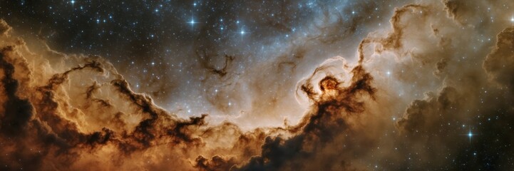 Wall Mural - celestial nebula view with distant stars, cosmic clouds, and space exploration