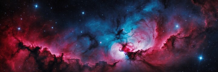 Wall Mural - cosmic clouds nebula stars galactic wonder, beautiful space scene of galactic heights