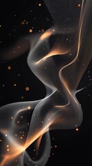 Wall Mural - elegant abstract waves with sparkling lights on dark background