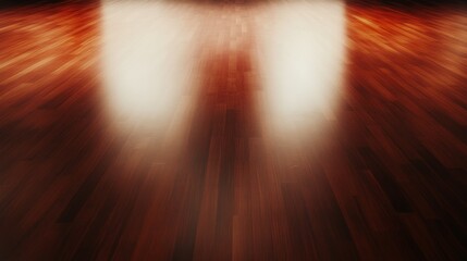 Aufkleber - Rich dark wooden parquet floor displays intricate patterns in grain under soft, diffused lighting, creating a warm and inviting atmosphere with empty space available