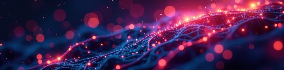 Intricate fiber optic network, illuminated backdrop , vibrant, digital, texture