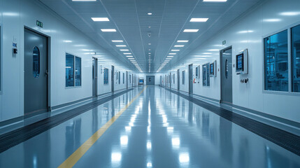  High-security cleanroom facility, AI-driven sterilization procedures, robotic surgical equipment manufacturing, and ultra-modern pharmaceutical development