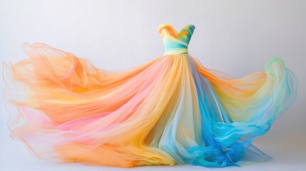 Wall Mural - colorful flowing dress in contemporary art space