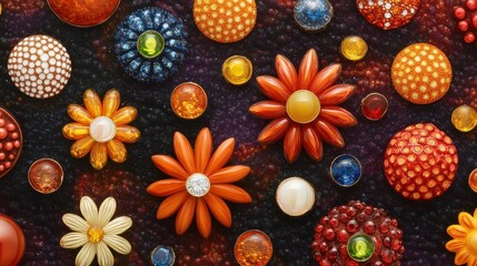 Wall Mural - vibrant brooches showcasing unique designs