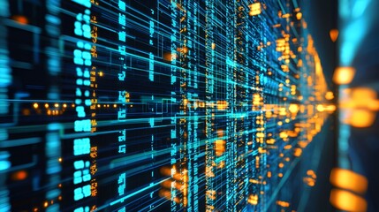 Abstract digital network, data flow, futuristic background, for technology concept