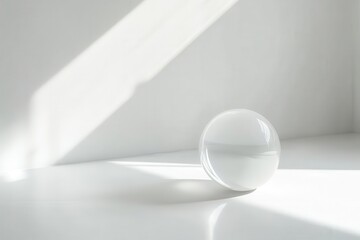 Wall Mural - a pristine minimalist white room flooded with natural light featuring clean lines subtle shadows and