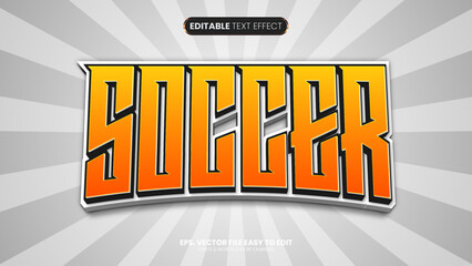 Wall Mural - Classic sports editable text effect with soccer text style