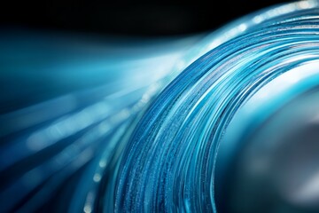 Leinwandbilder - A soft bioluminescent glow illuminates rippling water in a deep ocean setting, creating a serene and otherworldly ambiance with ample copy space