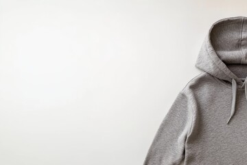 Leinwandbilder - Gray hoodie is neatly arranged on a white surface, showcasing its design with a focus on symmetry and negative space ideal for advertising and branding