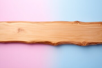 Poster - A sleek wooden TV stand is centered on a soft pastel backdrop, highlighting clean lines and minimalist design for a chic interior look