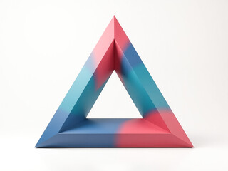Wall Mural - a blue, red, and pink triangle on a white background