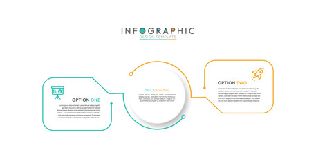 thin line infographic template. business concept with 2 options, step or process. vector illustratio
