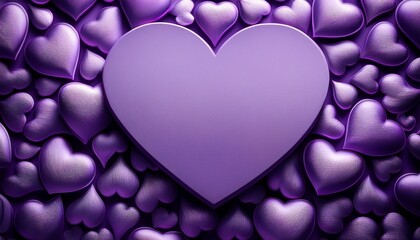 Wall Mural - purple hearts background valentines day card design copy space